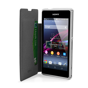 Roxfit Book Flip Case for Sony Xperia Z1 Compact - Carbon White