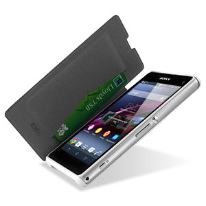 Roxfit Book Flip Case for Sony Xperia Z1 Compact - Carbon White