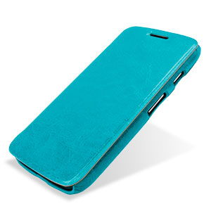 Leather Style Flip Case for Moto G - Blue