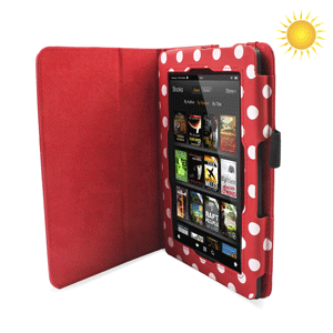 Stand and Type Case for Kindle Fire HD 2013 - Red Polka