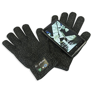 Kit Bluetooth Gloves with Built-in Microphone & Speaker - Black