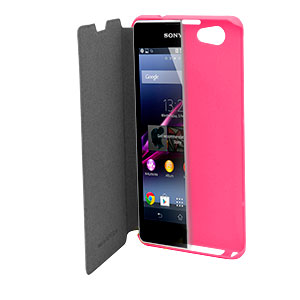 Muvit Easy Folio Leather Style Case for Sony Xperia Z1 Compact - Pink