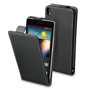 Muvit Slim Leather Style Flip Case for Huawei Ascend P6 - Black
