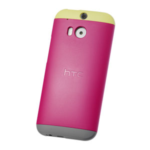 Official HTC One M8 Double Dip Hard Shell - Pink and Yellow