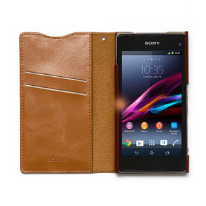 Housse Sony Xperia Z1 Compact Zenus Signature Diary – Beige Sable