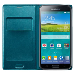 Flip Cover Wallet Officielle Samsung Galaxy S5 – Bleue Topaz 