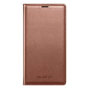 Official Samsung Galaxy S5 Flip Wallet Cover - Rose Gold