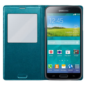 S View Premium Cover Officielle Samsung Galaxy S5 – Bleue Topaz