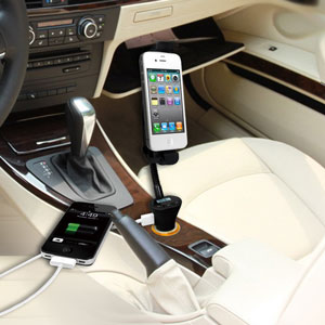 RoadWarrior Universal Micro USB Car Holder, Charger and FM Transmitter