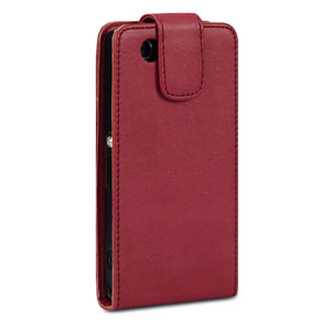 Qubits Faux Leather Flip Case for Sony Xperia Z1 Compact - Red