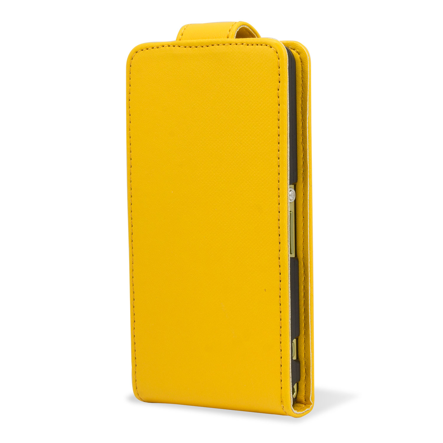 Qubits Faux Leather Flip Case for Sony Xperia Z1 Compact - Yellow