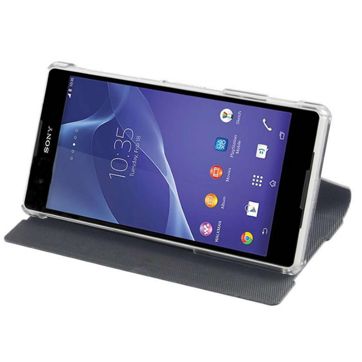 Sony Xperia Z2 Side Cover Replacement Roxfit Book Flip Case for Sony Xperia Z2 - Carbon Black
