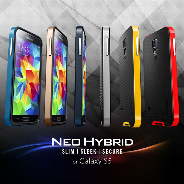 Spigen SGP Neo Hybrid Case for Samsung Galaxy S5 - Metal Slate