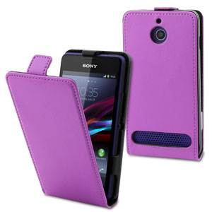 Muvit Sony Xperia E1 Slim Leather Style Flip Case - Purple