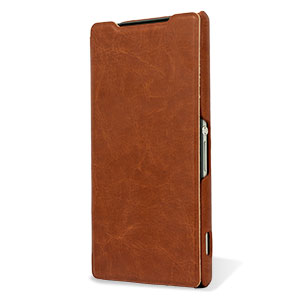 Pudini Book Flip and Stand Sony Xperia Z2 Case - Brown