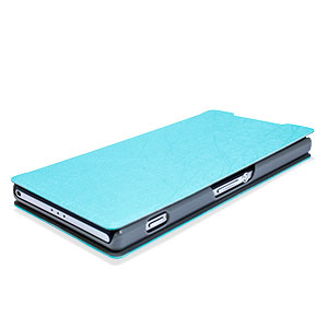 Pudini Leather Style Sony Xperia Z2 Stand Case - Blue