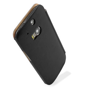 Pudini HTC One M8 Leather-Style Flip Case - Black