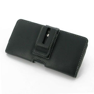 PDair Horizontal Leather Pouch Nokia Asha 210 Case - Black