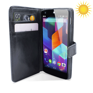 Leather Style Wallet Stand Case for Google Nexus 5 - Black