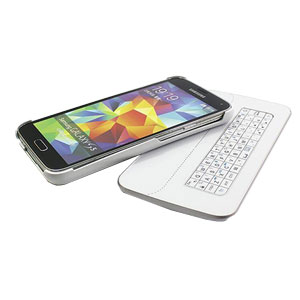 Galaxy S5 Magnetic Bluetooth QWERTY keyboard Case - White