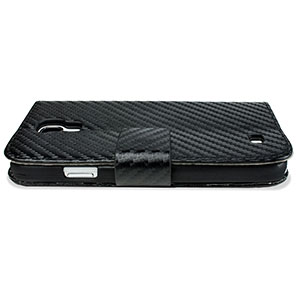 Encase Carbon Fibre-Style Samsung Galaxy S4 Horizontal Flip Case