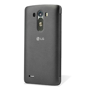 Housse QuickCircle LG G3 Chargement Qi – Noire Métallique