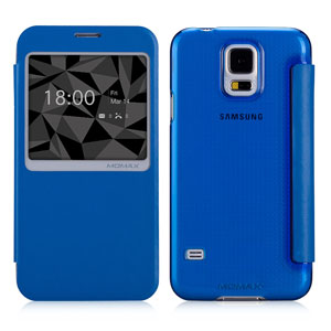 Momax Samsung Galaxy S5 Flip View Case - Blue