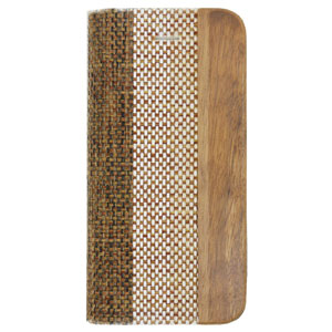 Uunique Textured Case With Wooden Panel for iPhone 5S/5 - Brown