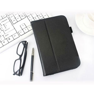 Adarga Leather-style Samsung Galaxy Tab 3 8 Inch Wallet Case - Black