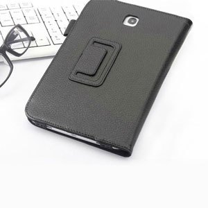 Adarga Leather-style Samsung Galaxy Tab 3 8 Inch Wallet Case - Black