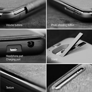 enCharge HTC One M8 Power Jacket Hard Case 4500mAh - Black