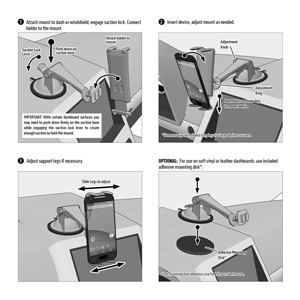 Arkon Slim Grip Ultra Sticky Suction Smartphone Car Mount