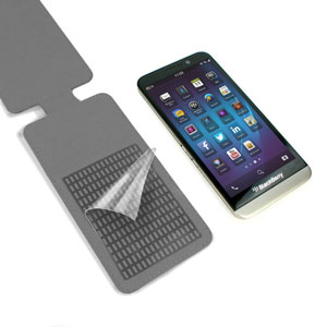 Universal Carbon Fibre Style Smartphone Flip Case and Stand - Black