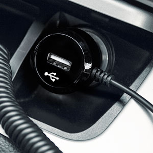 High Power Lightning Car Charger with Extra USB Port - Black