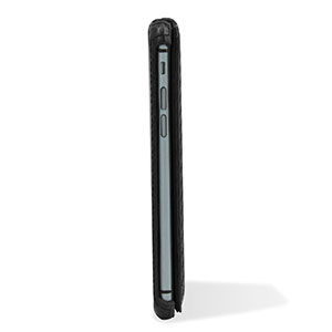 Encase Slimline iPhone 6 Carbon Fibre Leather-Style Flip Case - Black