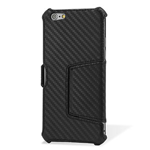 Encase Carbon Fibre-Style Stand Case Stand for iPhone 6 - Black