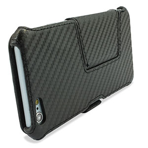 Encase Carbon Fibre-Style Stand Case Stand for iPhone 6 - Black