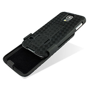Encase Mesh Samsung Galaxy S5 Tough Case & Holster/Belt Clip - Black