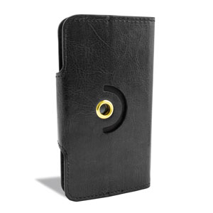 Encase Rotating 4 Inch Leather-Style Universal Phone Case - Black