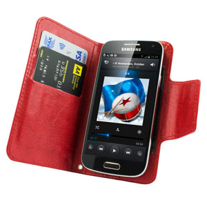 Housse universelle pour téléphone 4’’style cuir – Rouge