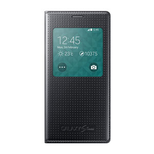 Official Samsung Galaxy S5 Mini S-View Premium Cover - Charcoal Black