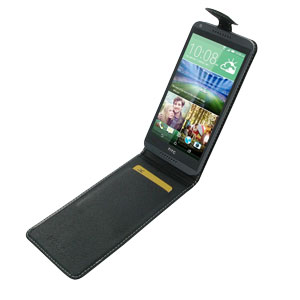 Pdair Leather HTC Desire 816 Top Flip Case - Black