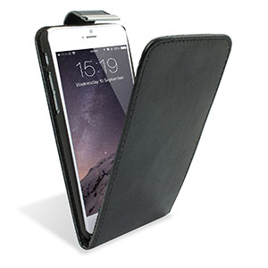 Housse iPhone 6 Plus portefeuille style cuir – Noire
