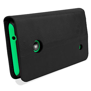 Encase Leather-Style Nokia Lumia 530 Wallet Case With Stand - Black