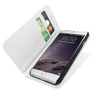 Encase Leather-Style iPhone 6 Plus Wallet Case With Stand - White