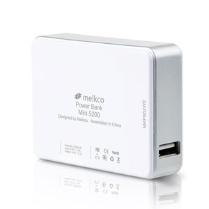 Batería externa Melkco Digital Display Mini 5,200mAh - Blanca
