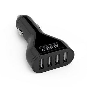 Chargeur Voiture 9.6A Aukey 4 Ports USB – Noire