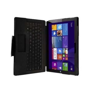 Leather-Style Microsoft Surface Pro 3 Stand Case - Black