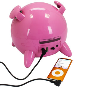Amethyst iPig Bluetooth Speaker with USB Phone Charging Port - Pink