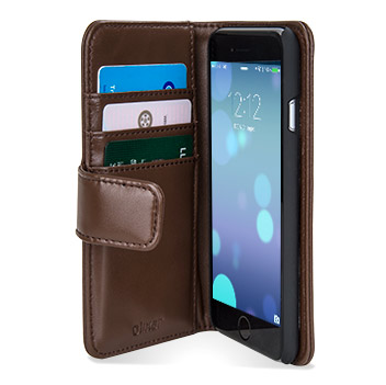 Olixar Genuine Leather iPhone 6 Wallet Case - Brown